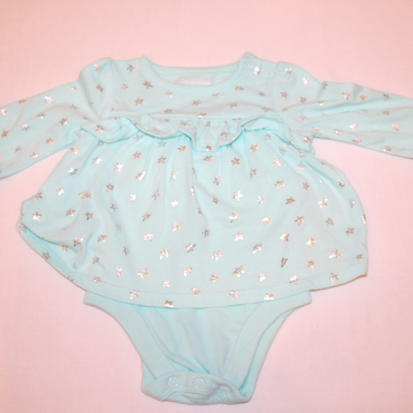 Girls top and bottom/ 3/6m/ blue top&silver pants - Picture 3 of 3